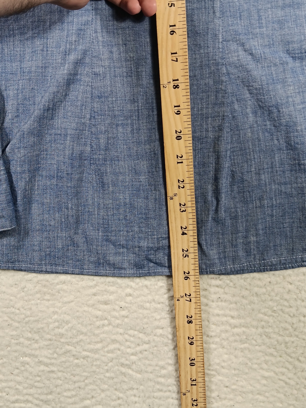 Jill McGowan Top Womens Small Blue Kacey Shirt Chambray Slim Cut  Preppy - Picture 5 of 8